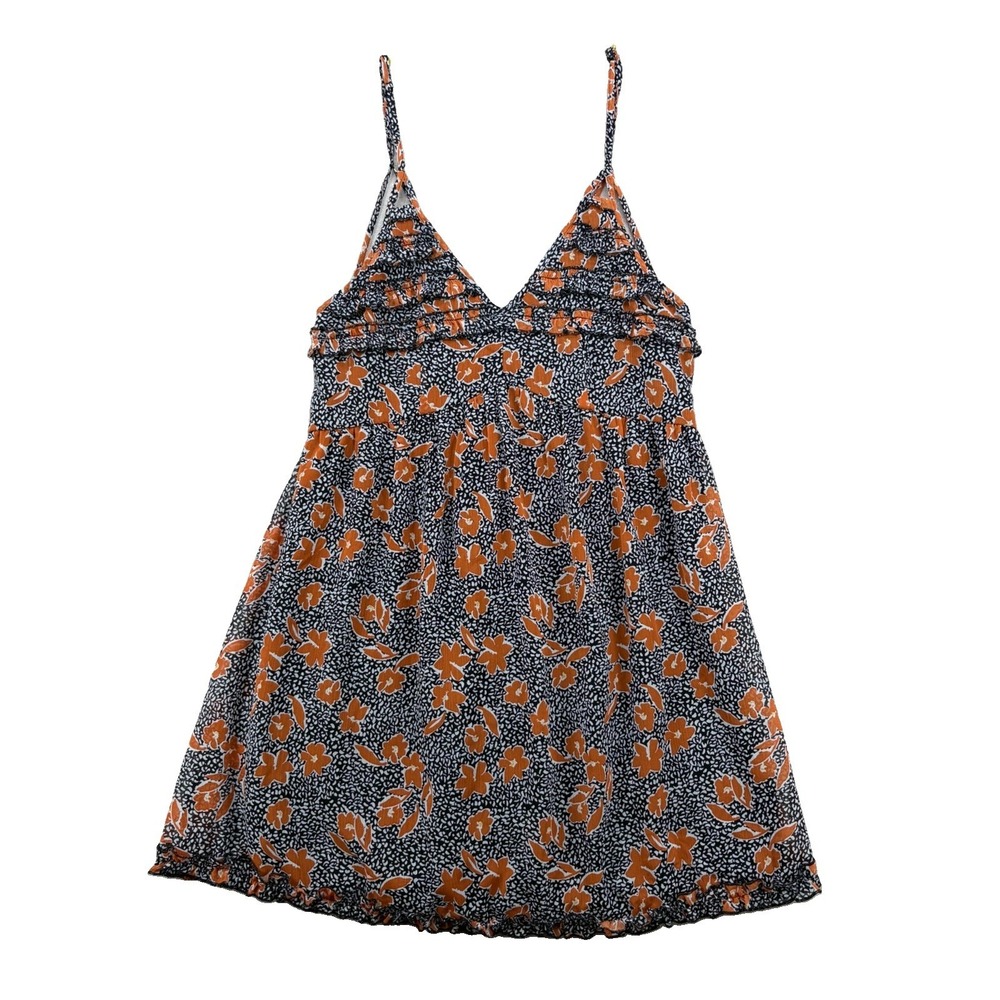 trixxi Mini Slip dress L Poppy Print Orange Black